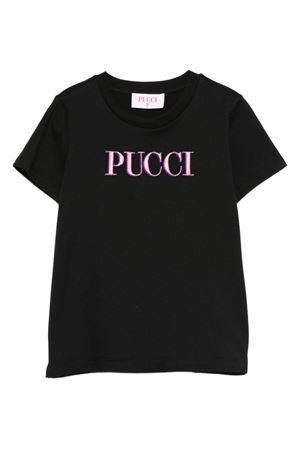 black cotton tshirt EMILIO PUCCI KIDS | PX8B01Z3186930